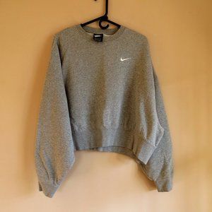 Nike women's oversized pullover sweatshirt gray cropped size M